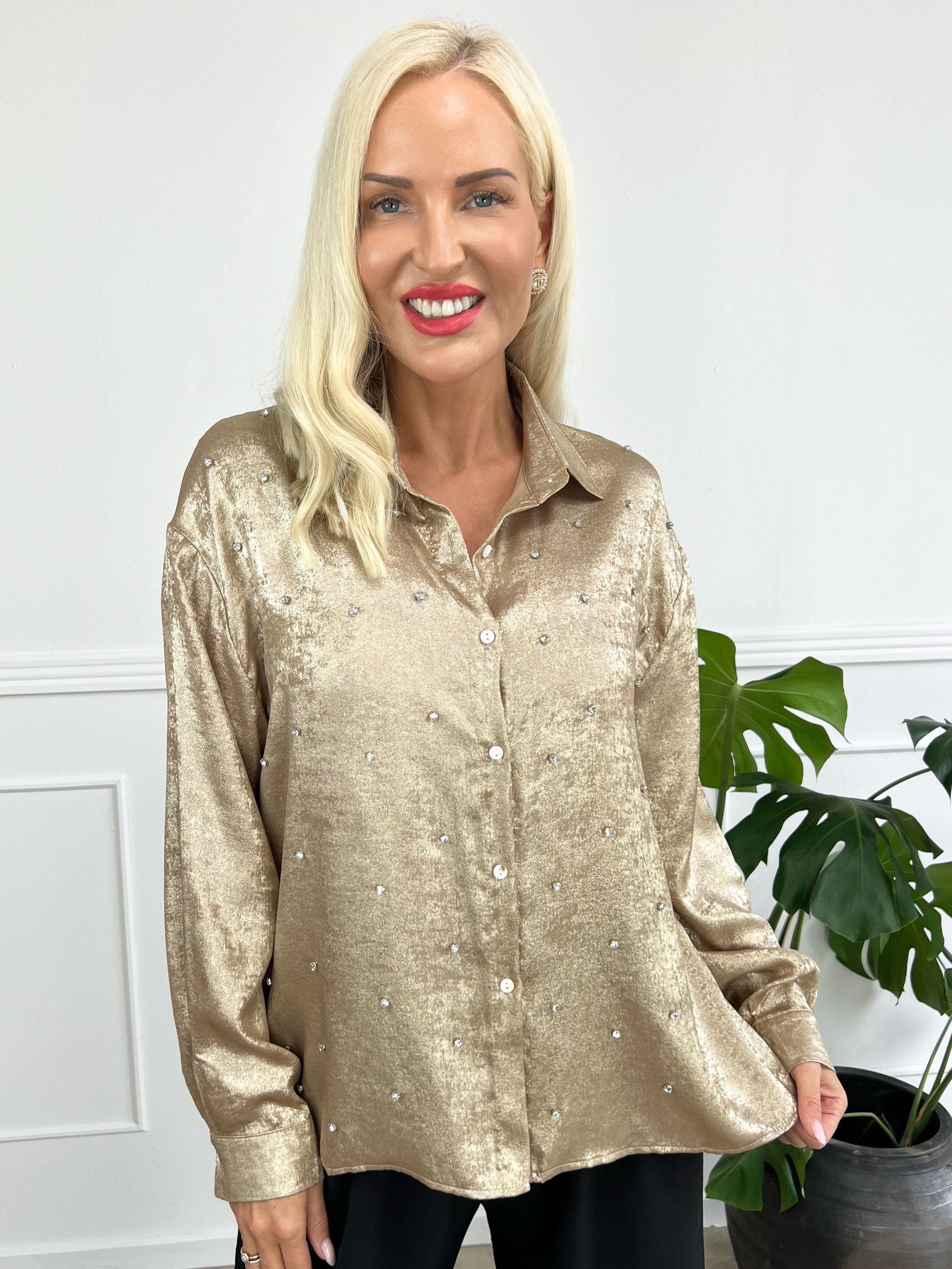 Isabel - Shiny skjorte med similisten